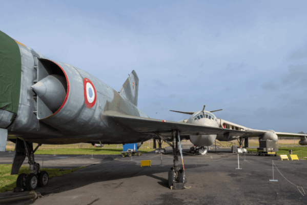 Restored aircraft on the apron at the Yorkshire Air Museum, the old wartime base near Elvington