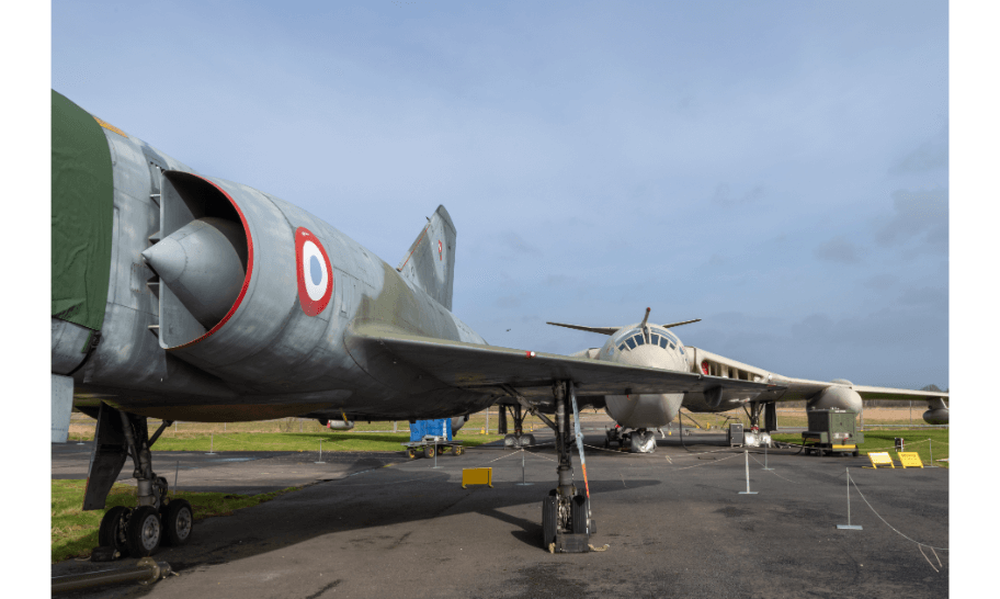 Restored aircraft on the apron at the Yorkshire Air Museum, the old wartime base near Elvington